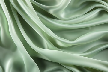 Fototapeta premium Green Silk Fabric Background Texture, Lush Natural Elegance in Textile Artistry