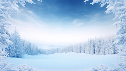Fototapeta premium Clean and Simple Winter Frame Illustration