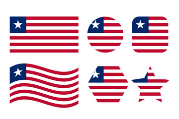 Liberia flag simple illustration for independence day or election