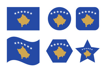 Obraz na płótnie Canvas Kosovo flag simple illustration for independence day or election