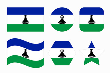 Lesotho flag simple illustration for independence day or election