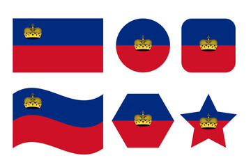 Obraz premium Liechtenstein flag simple illustration for independence day or election