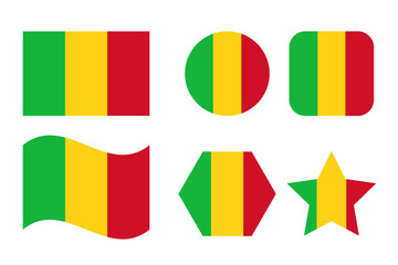 Mali flag simple illustration for independence day or election