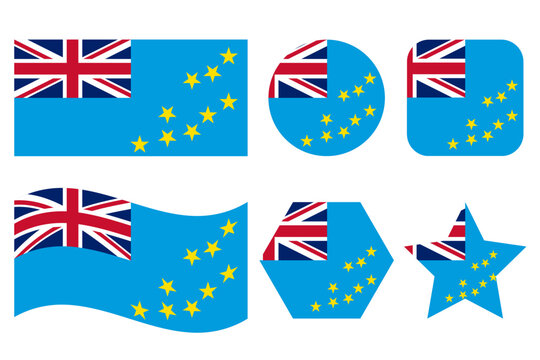 Tuvalu flag simple illustration for independence day or election