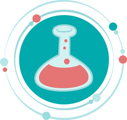Chemistry science illustration graphic icon with transparent background