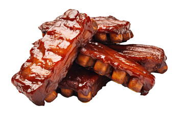 Barbecue Ribs Isolated on a Transparent Background