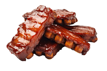 Barbecue Ribs Isolated on a Transparent Background