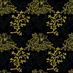 Floral seamless pattern.  yellow flower repeat