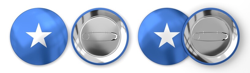 Somalia - round badges with country flag on white background - 3D illustration