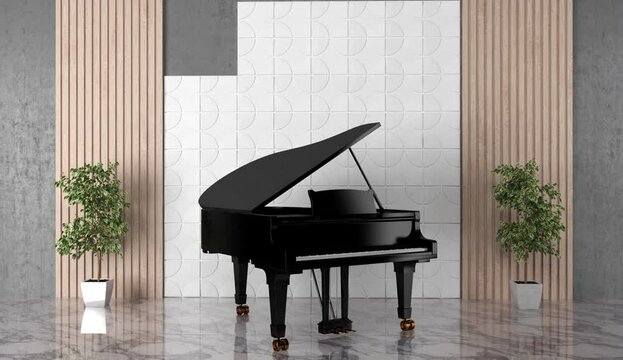 Dise&ntilde;o interior con un piano 