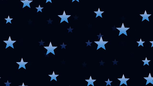 Cartoon blue star particles loop animation background