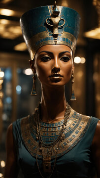 Portrait of Queen Nefertiti. Egyptian Queen.