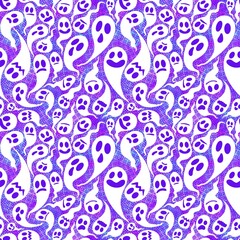Halloween ghost seamless cartoon pattern for wrapping paper and fabrics and linens and kids clothes print