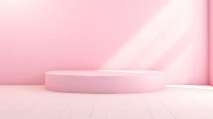 pink room with pink podium, AI Generation