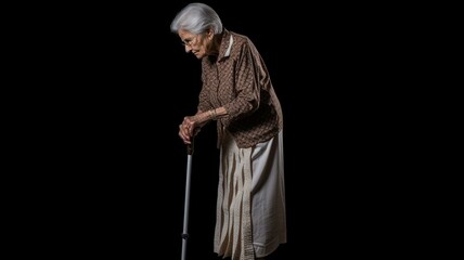 woman with a cane