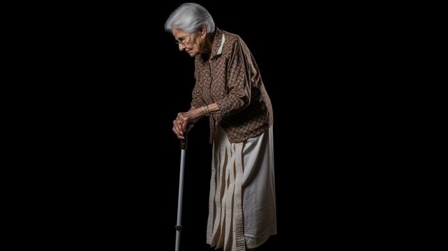 woman with a cane