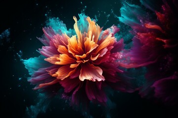 Fototapeta na wymiar Beautiful celestial flowers spreading vibrant colors in the universe. Generative AI