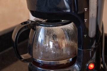 American coffee machine with white background while working