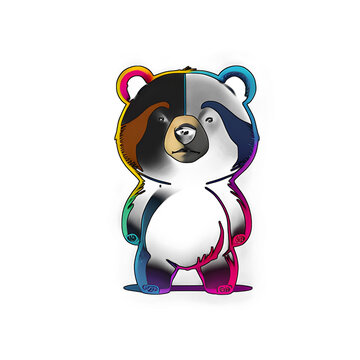 Cute Bear Illustration PNG images transparent background Ai Generative