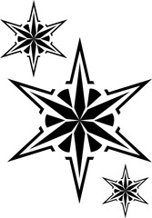 Obraz premium Stars tattoo, tattoo illustration, vector on a white background.