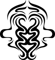 Smooth lines tattoo, tattoo illustration, vector on a white background.