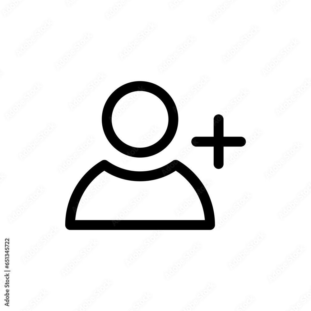 Fototapete add user icon with plus symbol , create new account login icon, add friend icon , profile avatar sign - web ui interface website icons