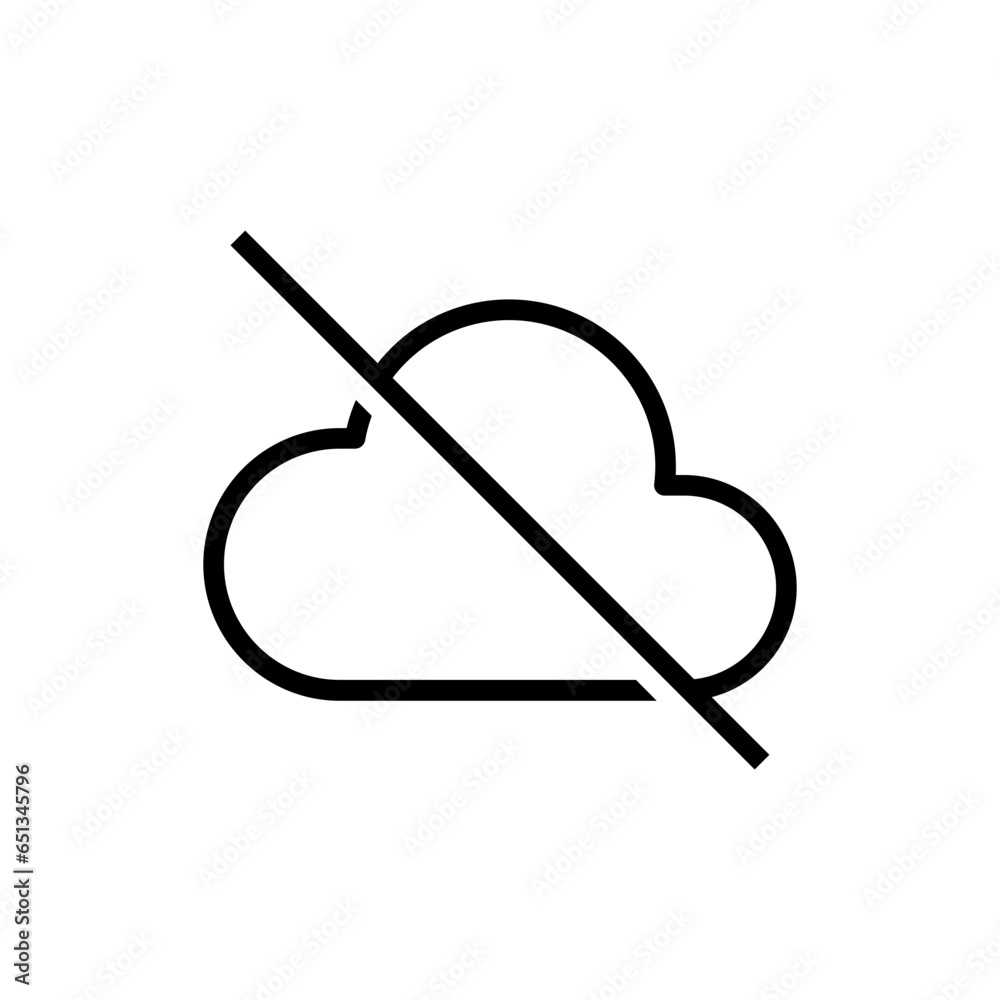 Poster Cloud off icon , drive data storage disable icon , No Cloud computing icon sign - clouds offline symbol for apps and website