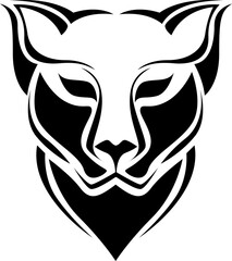 Leopard face tattoo, tattoo illustration, vector on a white background.