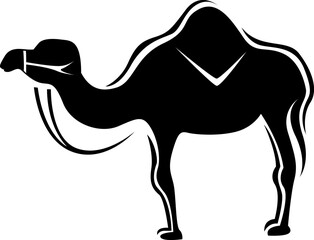 Camel tattoo, tattoo illustration, vector on a white background.