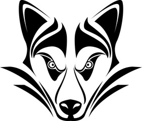 Siberian husky dog tattoo, tattoo illustration, vector on a white background. © Morphart
