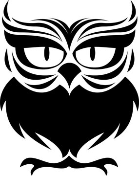 recommend clip art: Owl bird tattoo, tattoo illustration, vector on a white background.