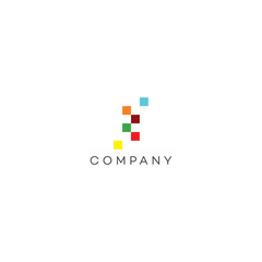Box pixels digital colorful business, logo, design, brand identity, flat logo, company, editable, vector