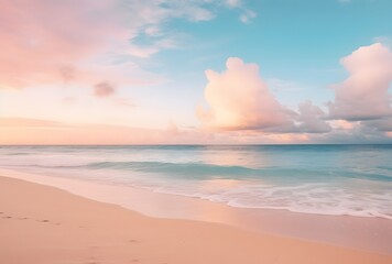 Southwestern Caribbean Beach Sunset: Pastel Skies and Azure Waters