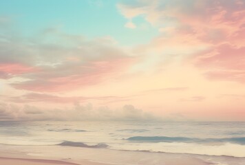 Fototapeta na wymiar Sunset Splendor: Caribbean Paradise Bathed in Soft Pastels