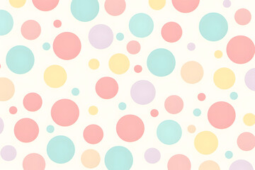 A white background with multicolored polka dots
