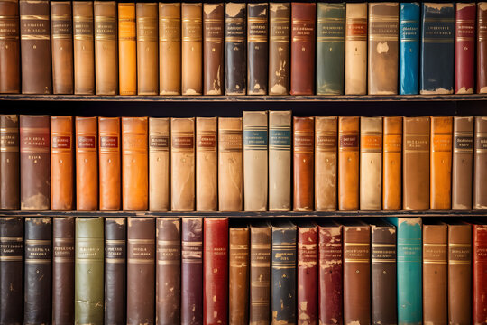 A colorful bookshelf filled with a diverse collection of books