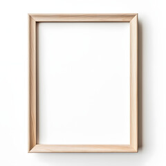 isolated wooden frame on a solid white background