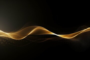 Luxurious gold gradient sound wave stripe lines on transparent background. Generative AI