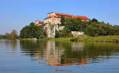 Naklejka na ściany i meble Benedictine monastery in Tyniec, Poland. View from the Vistula River