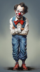 weird clown. Funny. Character. Concept.