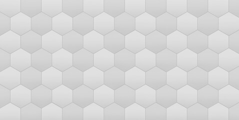White abstract background with hexagons. Honeycomb Grid tile Horizontal Background.