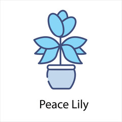 Peace Lily icon vector stock illustration