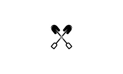 illustration shovel logo, construction