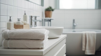 Fototapeta na wymiar Bathroom white colour. Real estate concept.