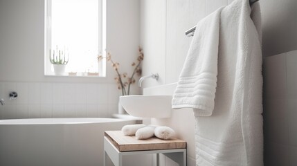 Bathroom white colour. Real estate concept.