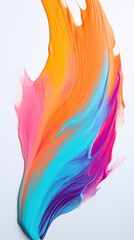 Multi-colored brush strokes with acrylic paints