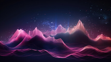 Obrazy na Plexi  Futuristic big data visualization wave blue and purple background