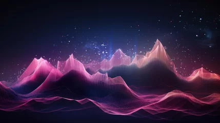 Foto op Plexiglas Futuristic big data visualization wave blue and purple background © red_orange_stock