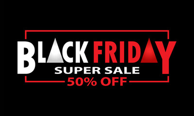 Obraz premium Black Friday Sale, Banner Vector Design Illustration with Black Background
