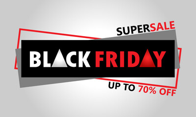 Black Friday Banner Vector Design Illustration with Grey Gradient colored Background